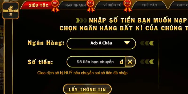 Danh sách câu hỏi nạp tiền thường gặp